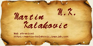 Martin Kalaković vizit kartica